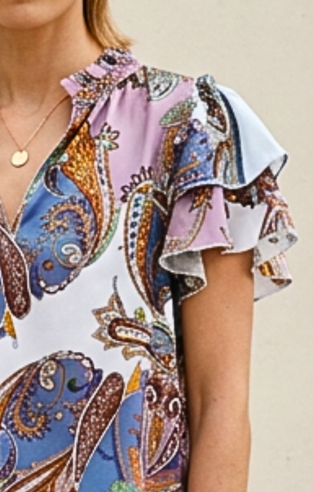 Cali Ruffle Sleeve Top