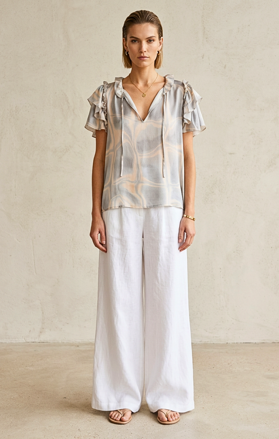 Cali Ruffle Sleeve Top