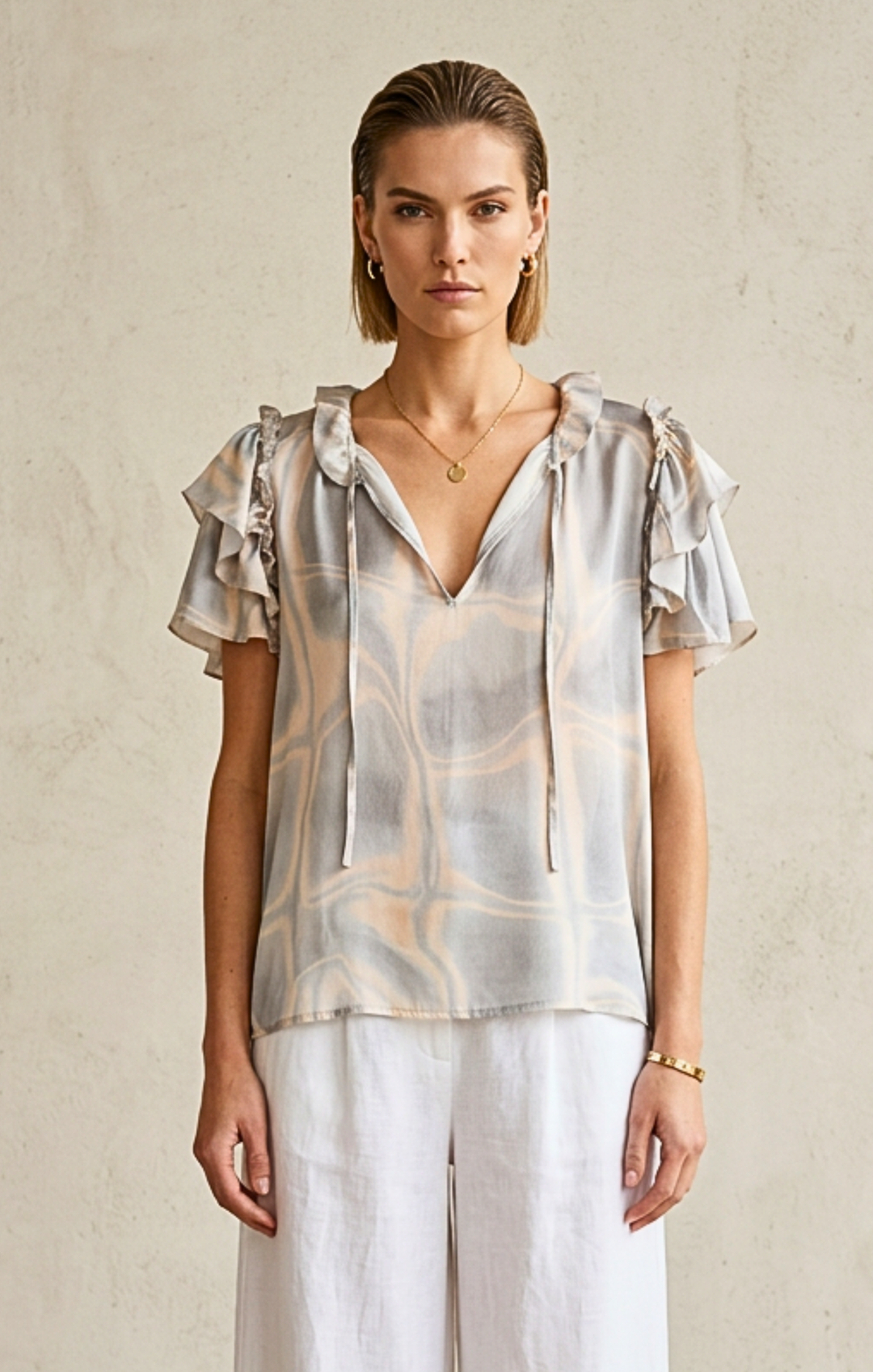 Cali Ruffle Sleeve Top