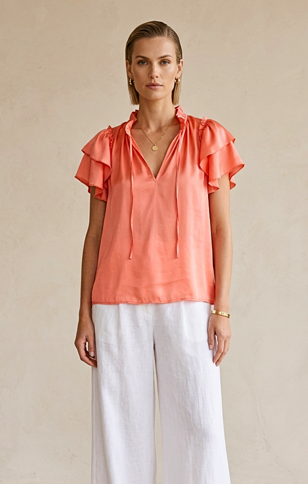 Cali Ruffle Sleeve Top