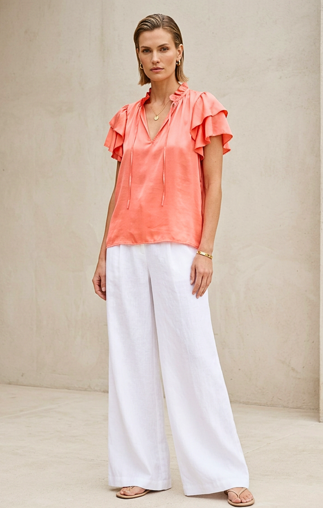 Cali Ruffle Sleeve Top