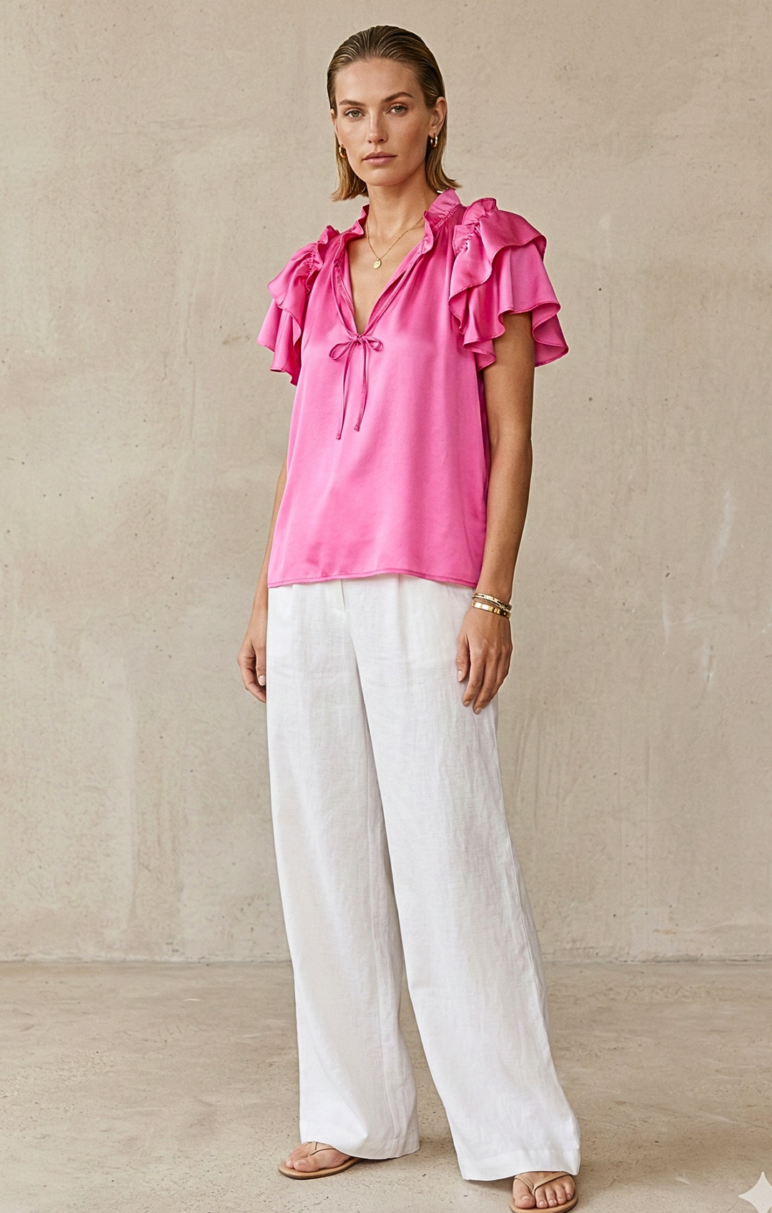 Cali Ruffle Sleeve Top