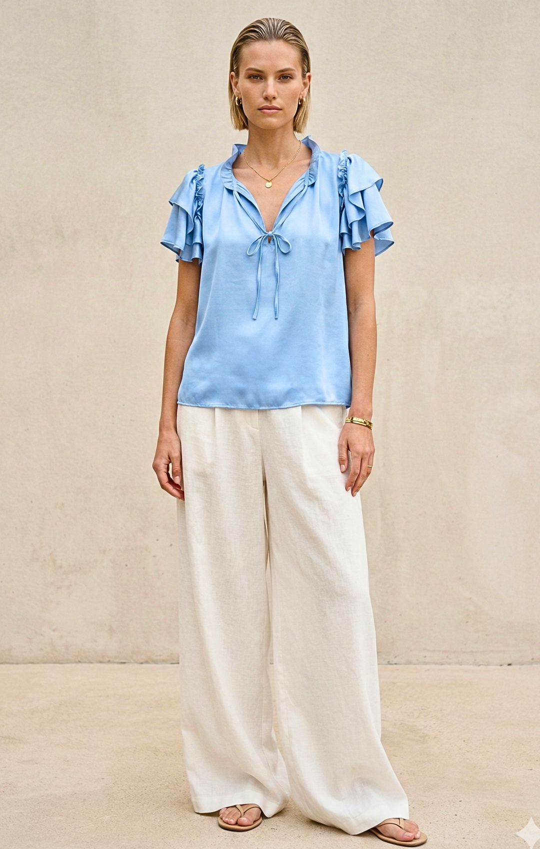 Cali Ruffle Sleeve Top