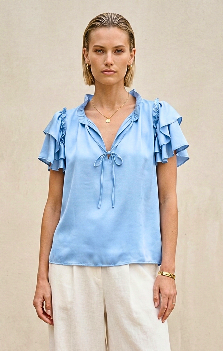 Cali Ruffle Sleeve Top