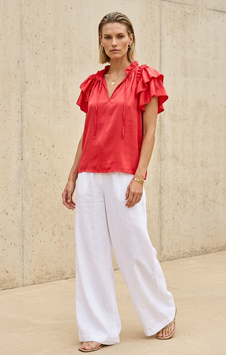 Cali Ruffle Sleeve Top