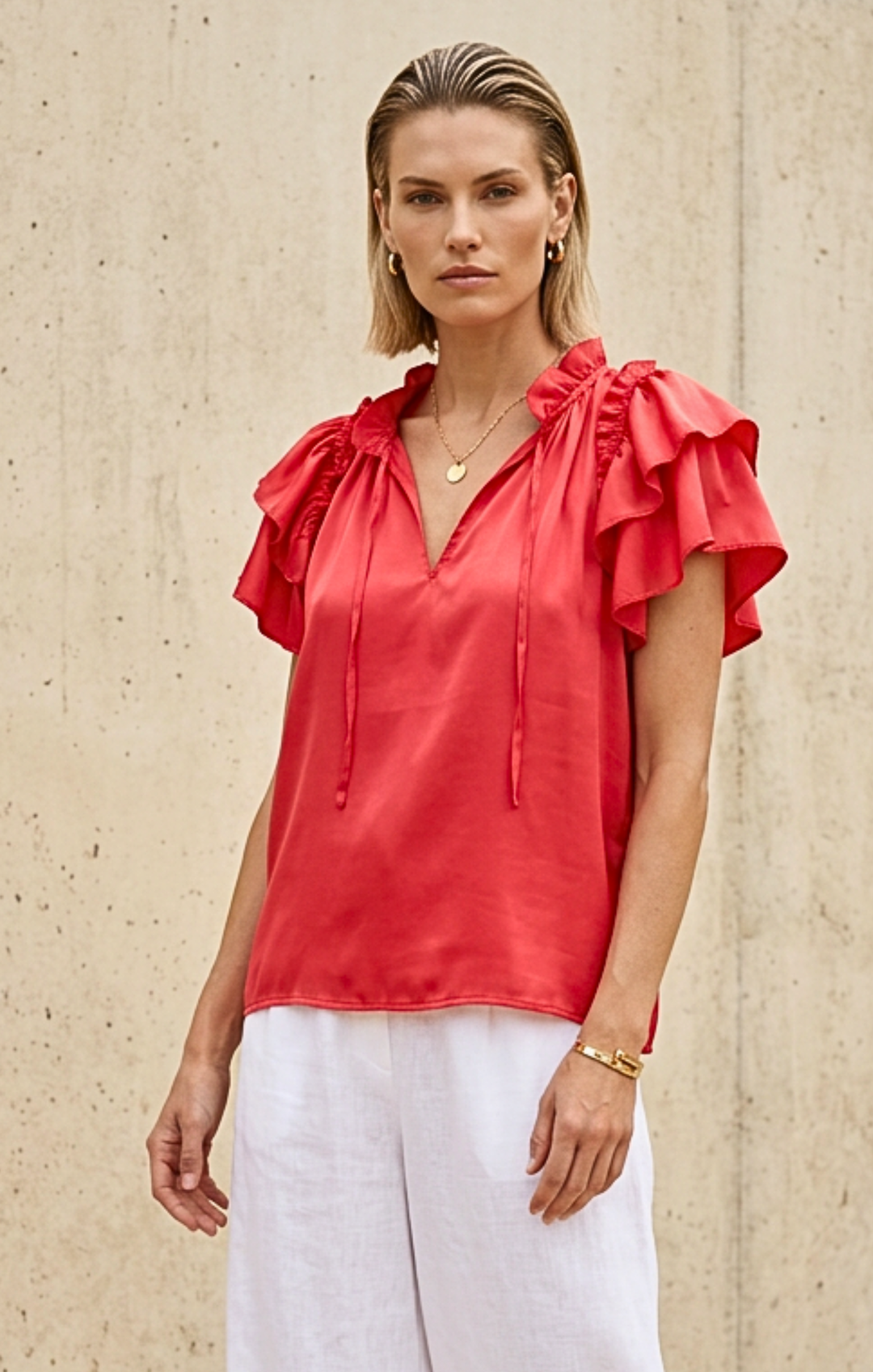 Cali Ruffle Sleeve Top