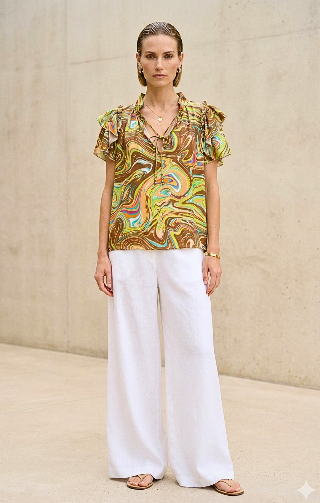 Cali Ruffle Sleeve Top