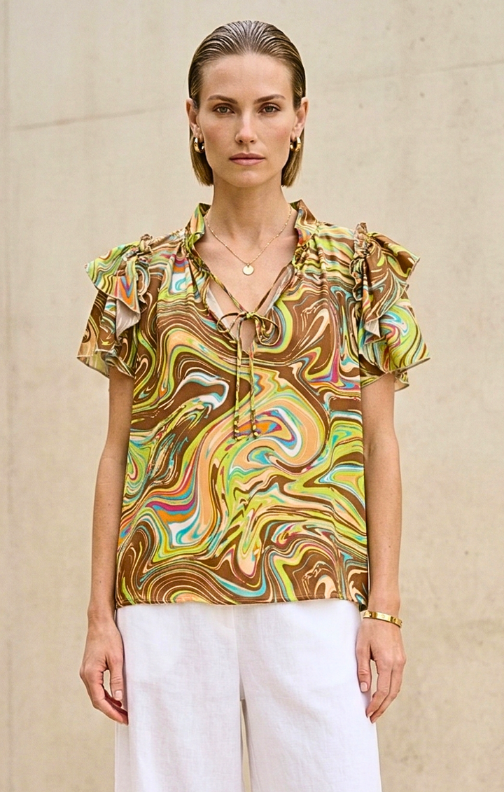 Cali Ruffle Sleeve Top