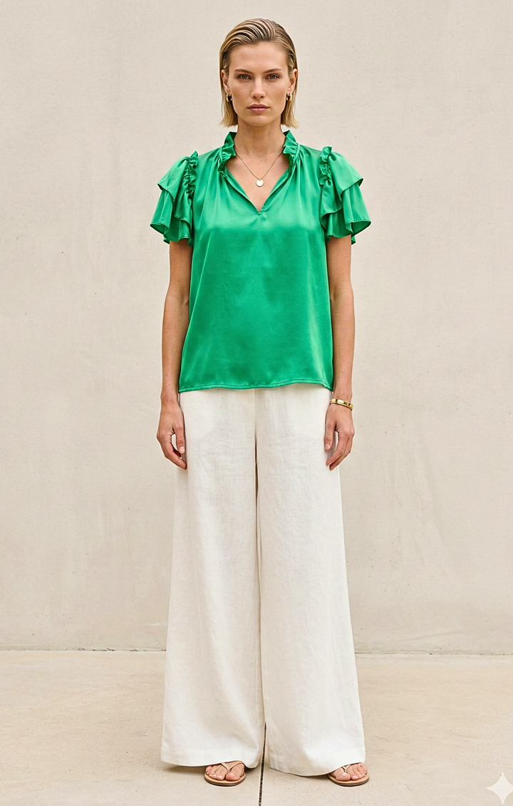 Cali Ruffle Sleeve Top