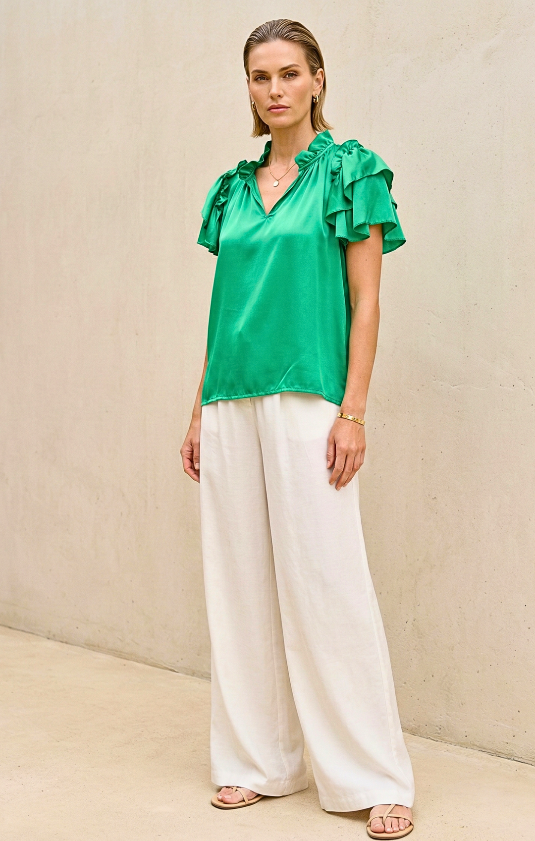 Cali Ruffle Sleeve Top