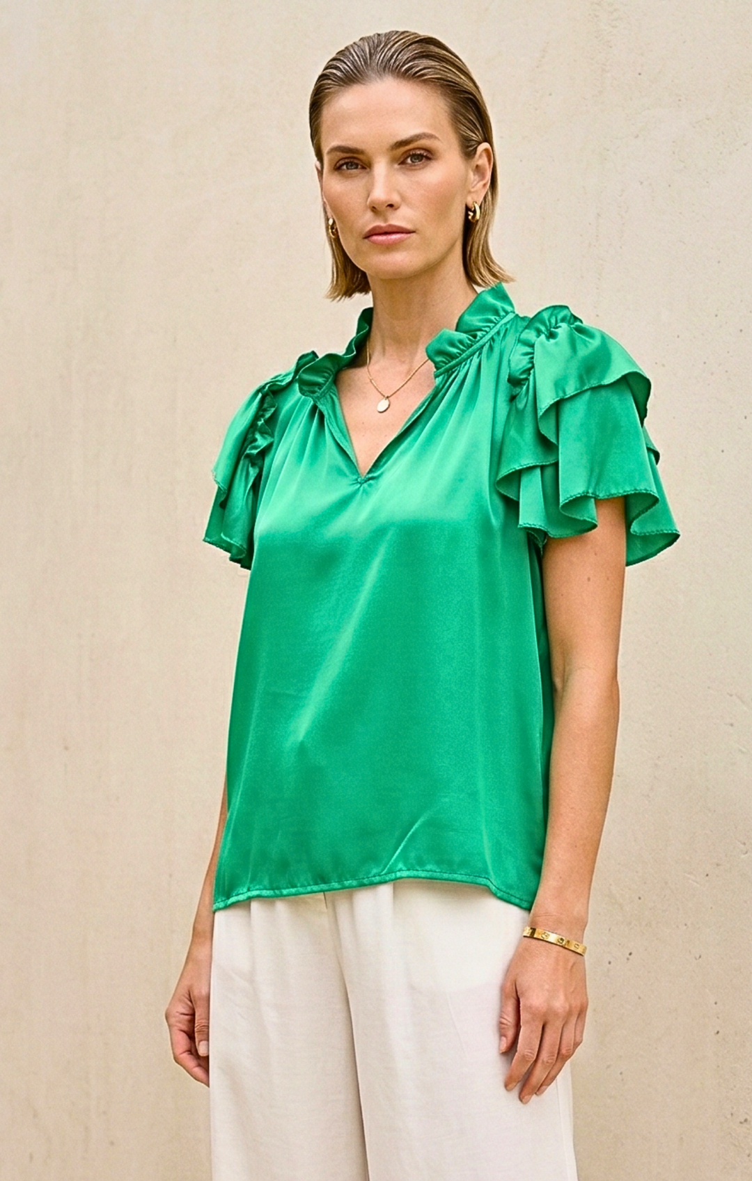 Cali Ruffle Sleeve Top