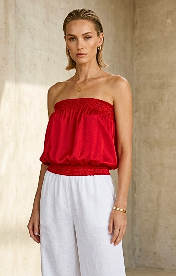 Candy Strapless Smocked Bubble Top