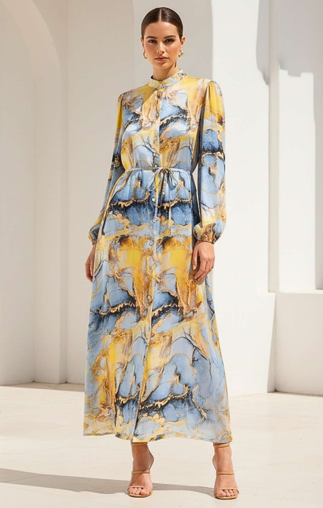 cassandra floral long sleeve midi dress Cassandra Floral Long Sleeve Midi Dress (Women)