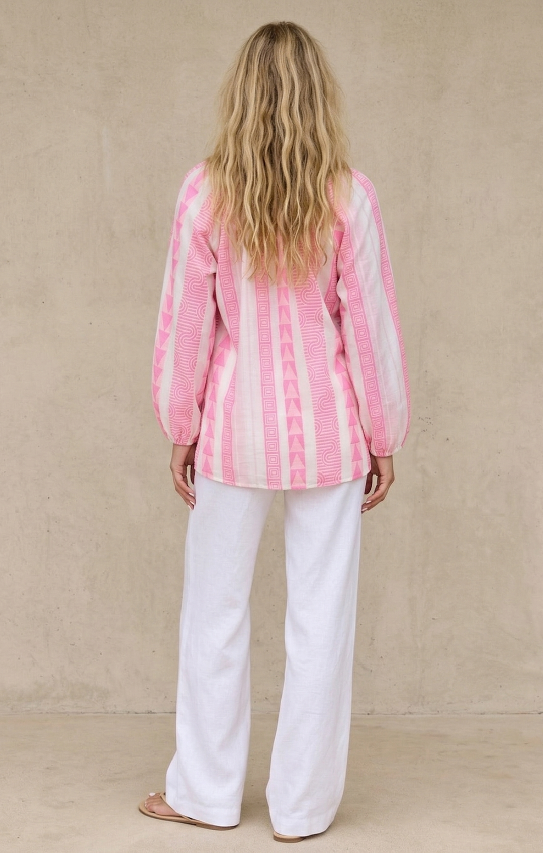 CLAIRE BOHO-CHIC JACQUARD TUNIC TOP