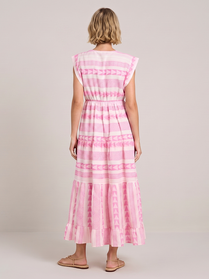 Clau  Wrap-Front Tiered Maxi Dress