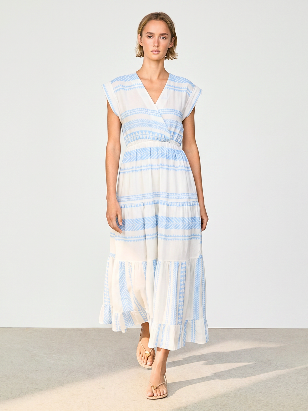 Clau  Wrap-Front Tiered Maxi Dress
