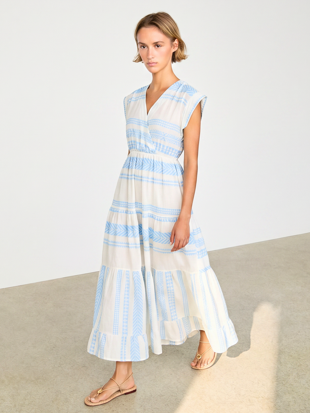 Clau  Wrap-Front Tiered Maxi Dress