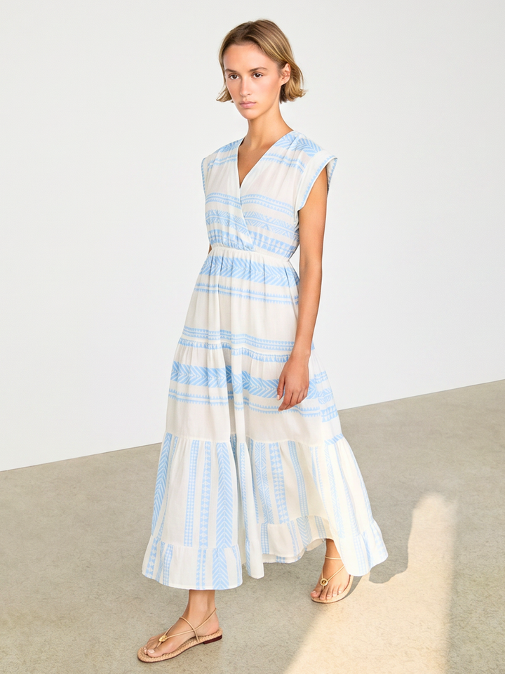 Clau  Wrap-Front Tiered Maxi Dress