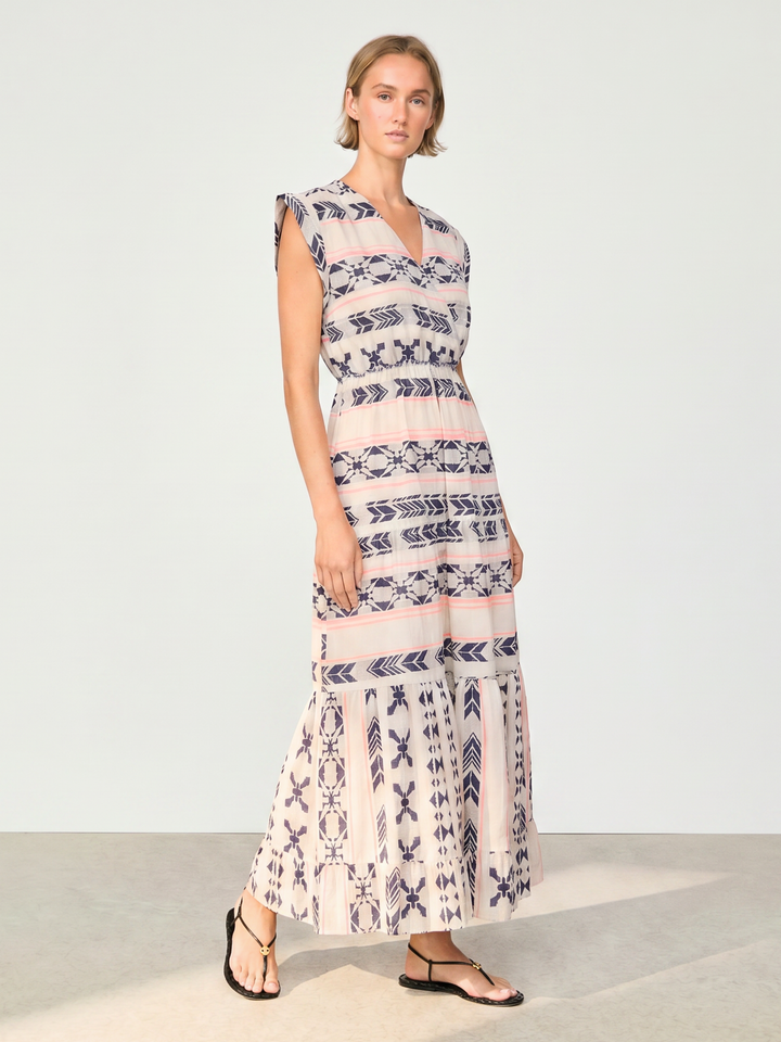 Clau  Wrap-Front Tiered Maxi Dress