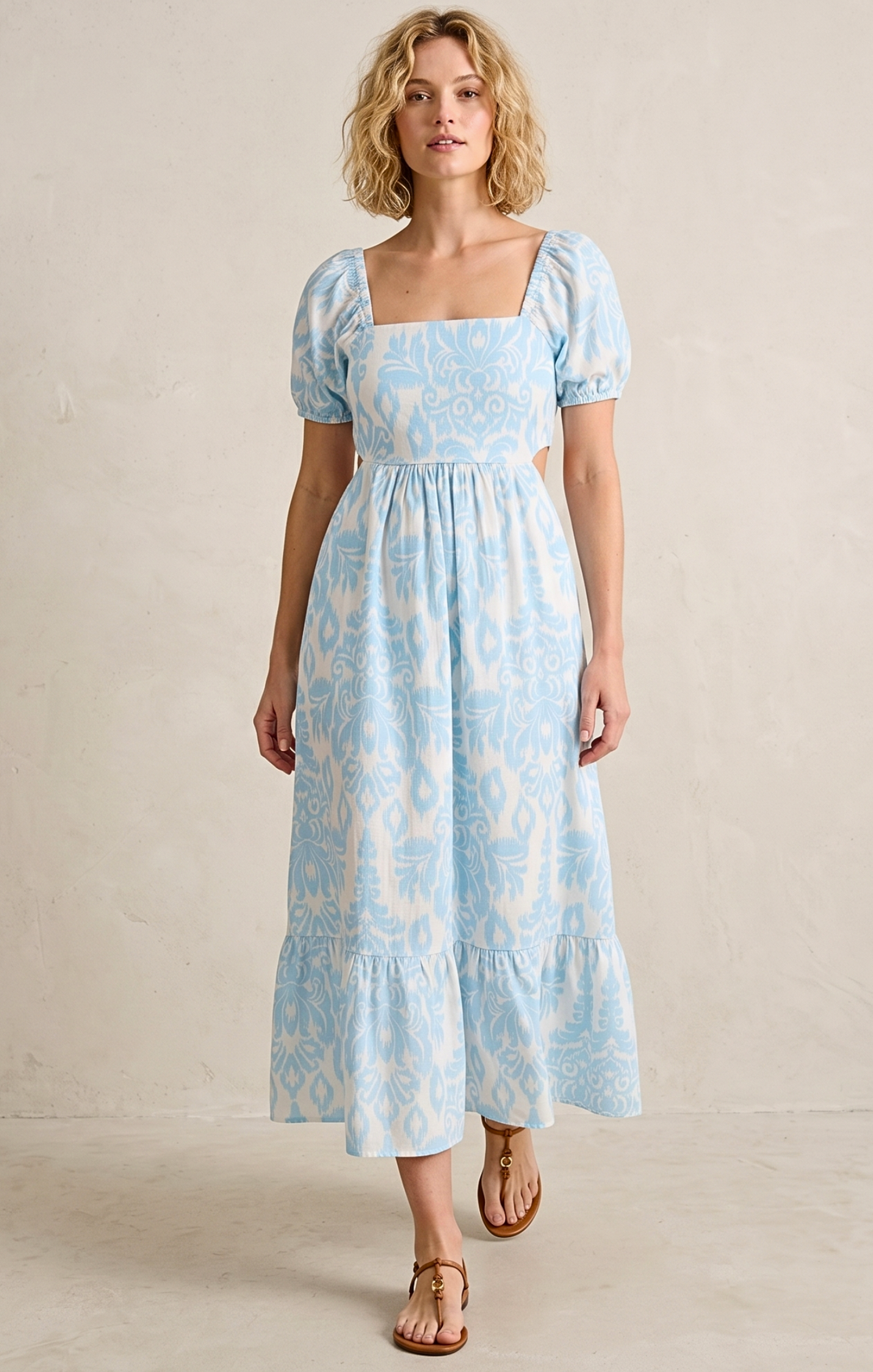 DALLAS TIE-BACK MIDI DRESS