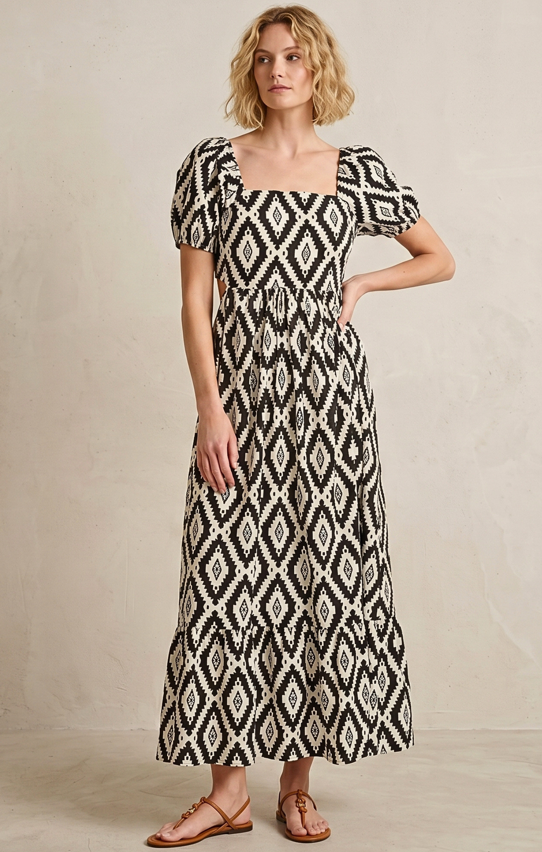DALLAS TIE-BACK MIDI DRESS