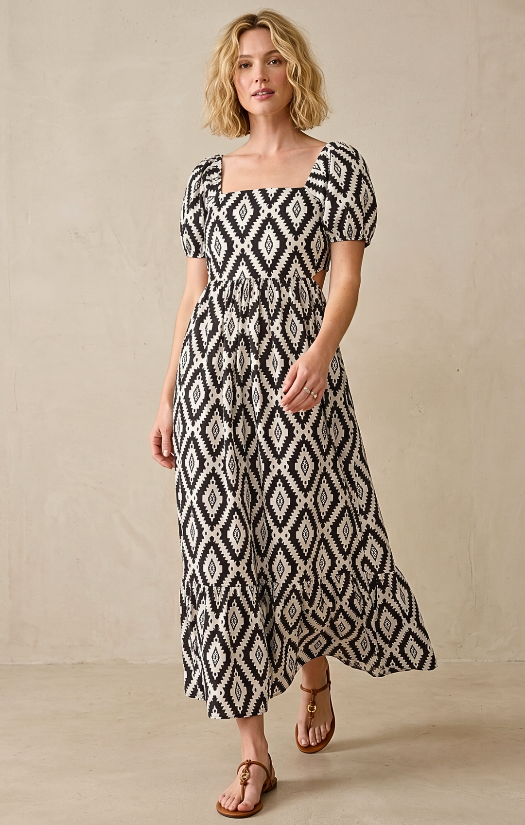 DALLAS TIE-BACK MIDI DRESS