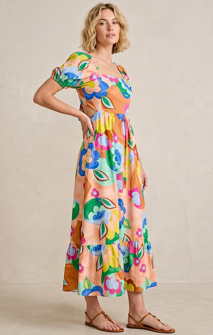 DALLAS TIE-BACK MIDI DRESS