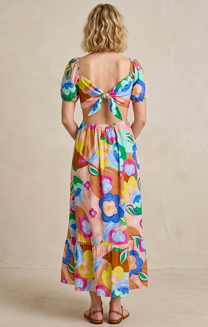 DALLAS TIE-BACK MIDI DRESS