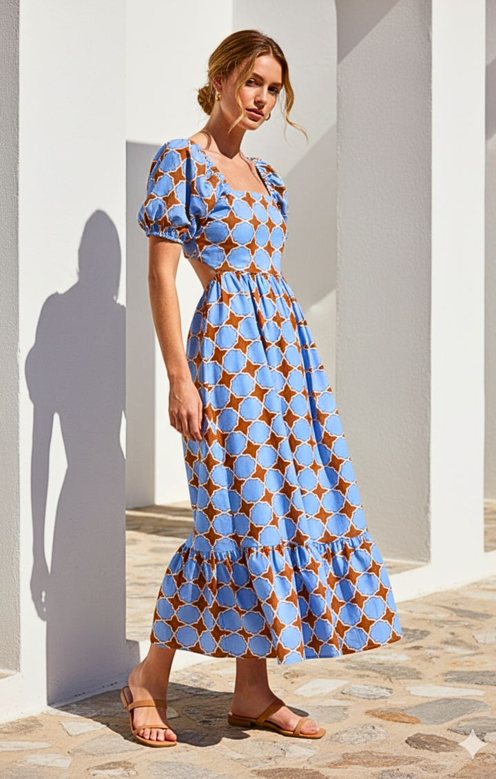 Dallas  Tie-Back Midi Dress