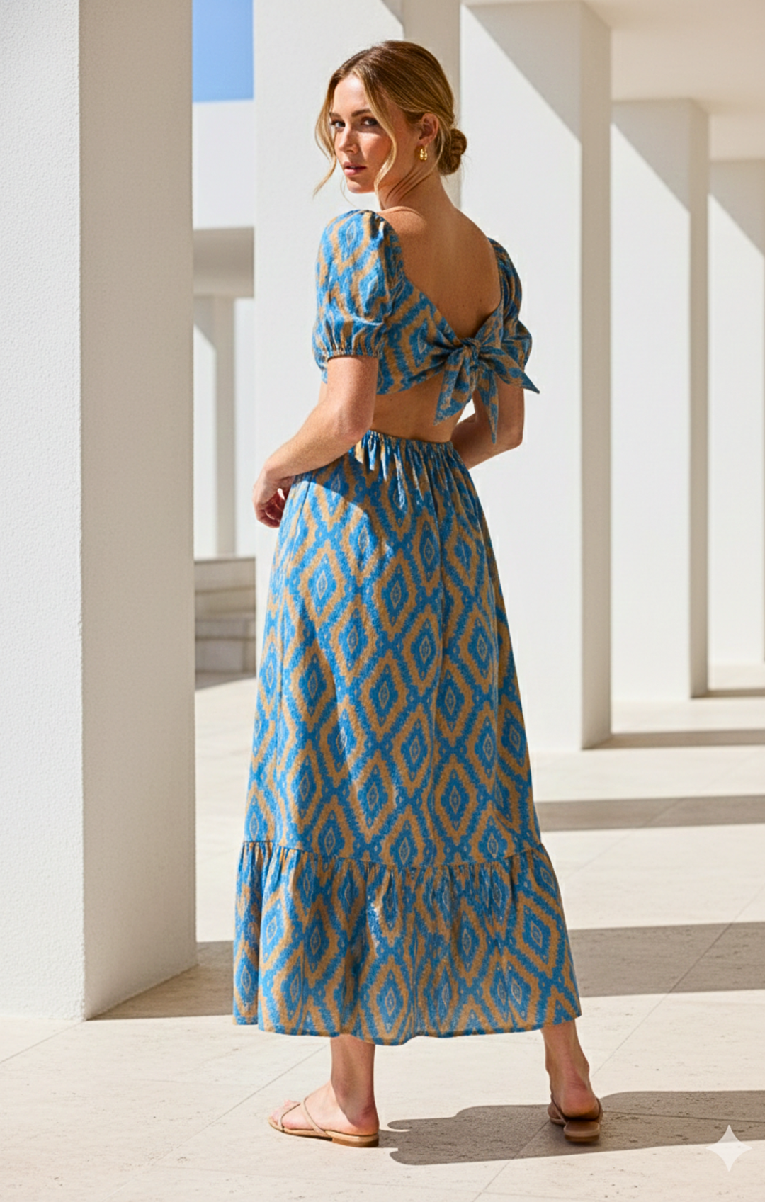 Dallas  Tie-Back Midi Dress