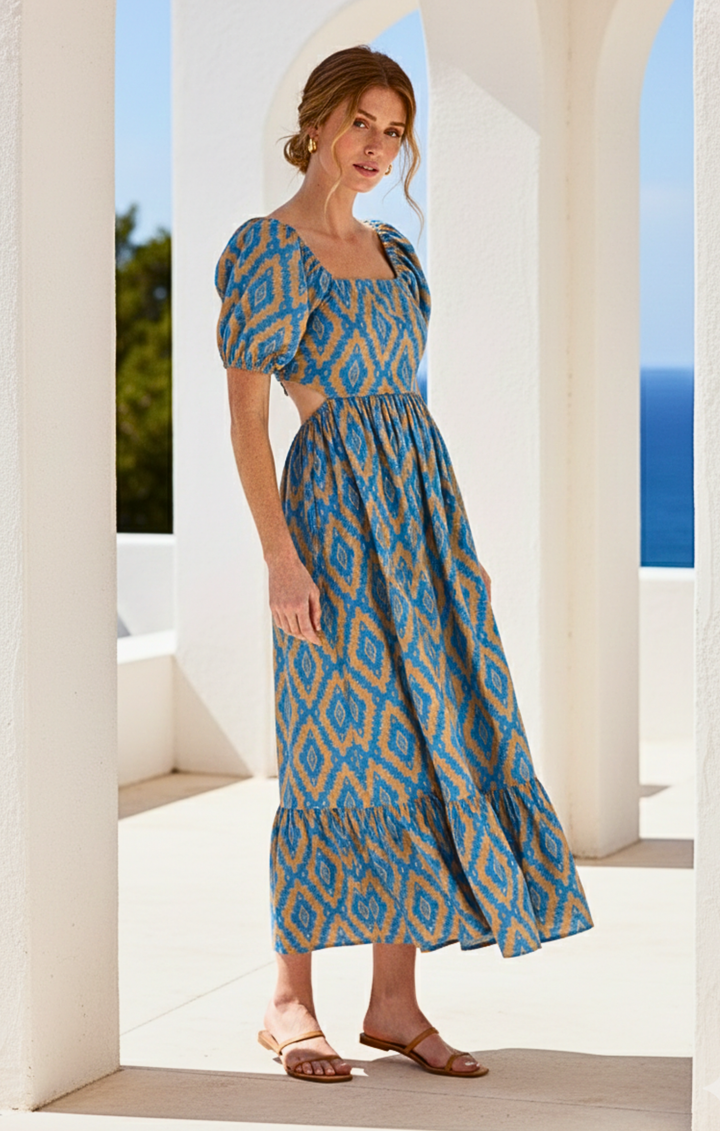 Dallas  Tie-Back Midi Dress