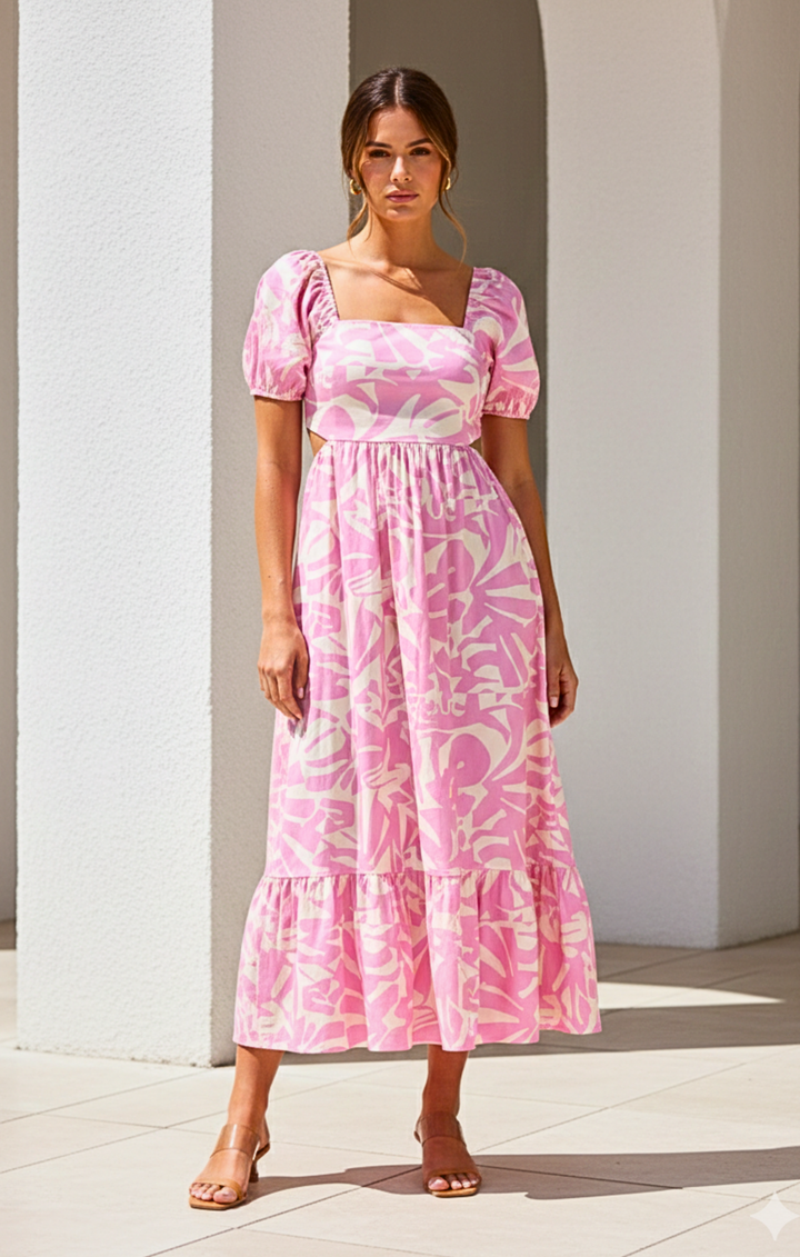 Dallas  Tie-Back Midi Dress