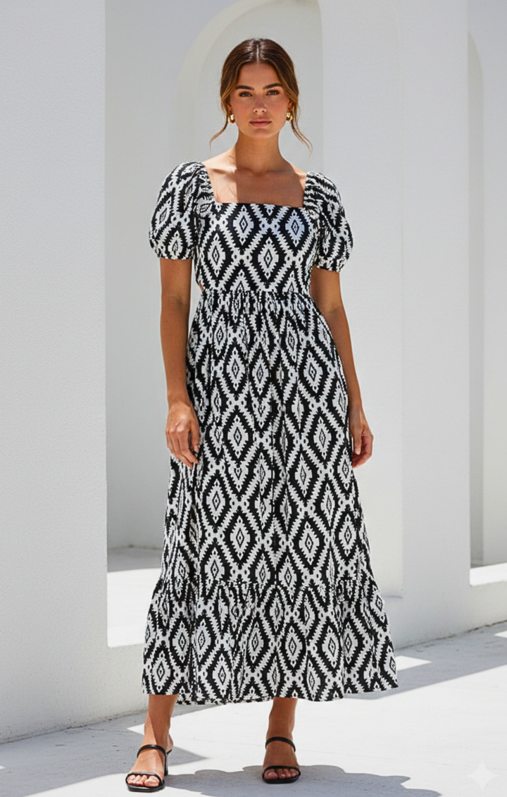 Dallas  Tie-Back Midi Dress