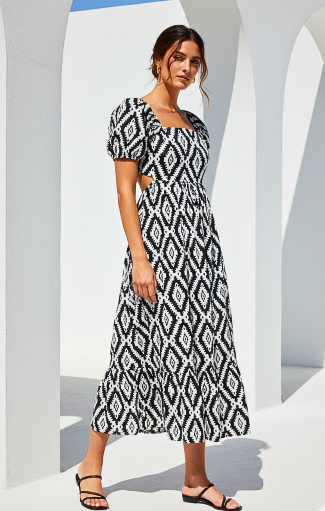 Dallas  Tie-Back Midi Dress