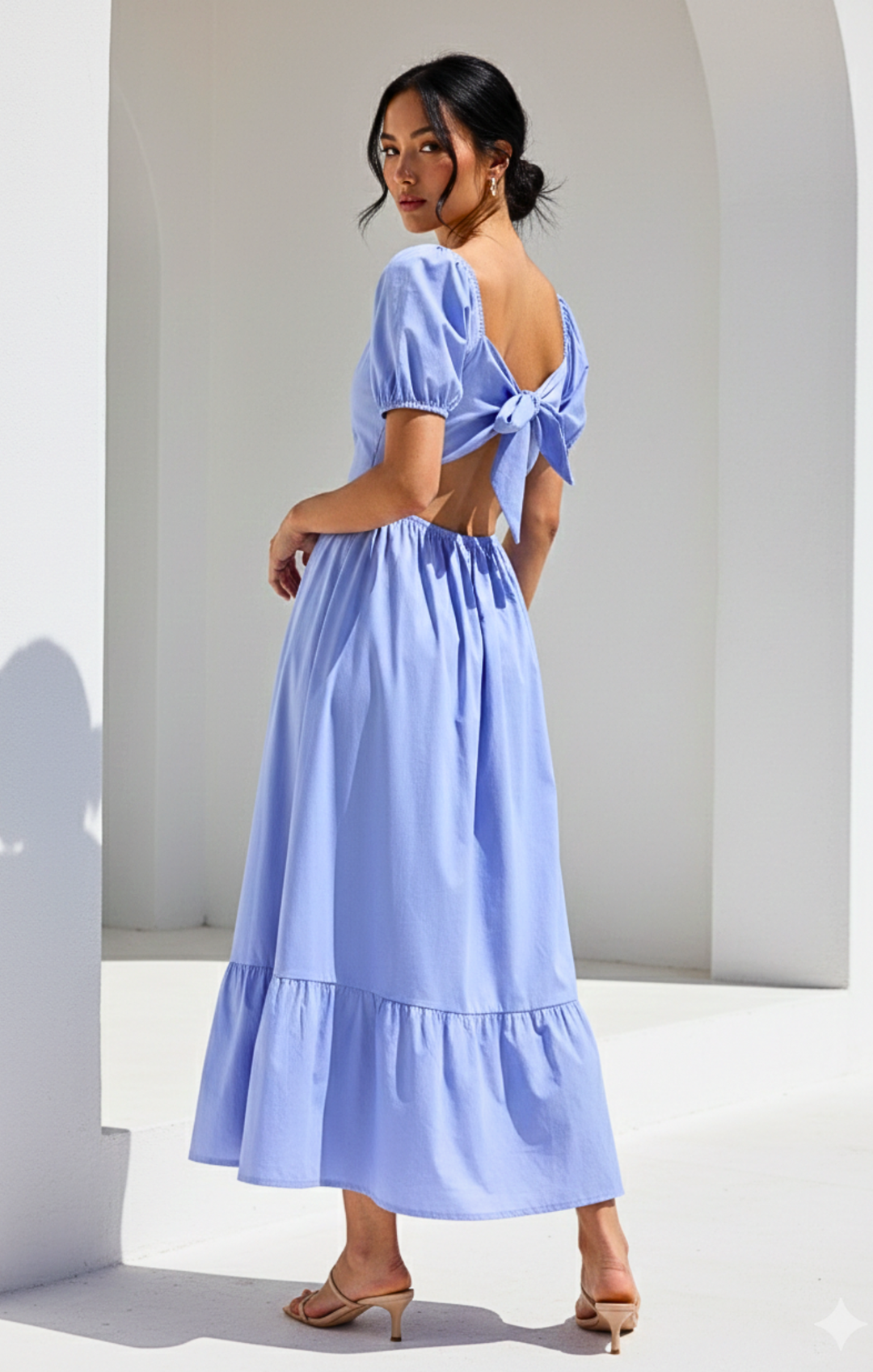 Dallas  Tie-Back Midi Dress