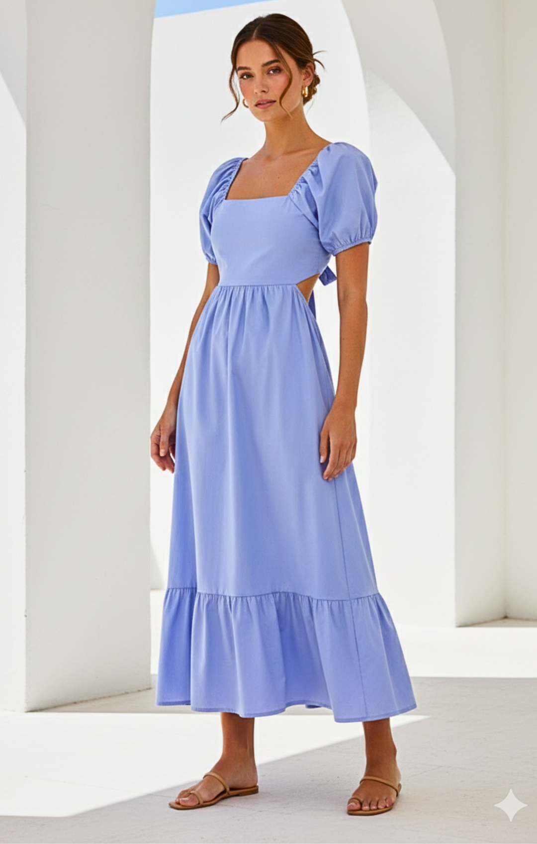 Dallas  Tie-Back Midi Dress