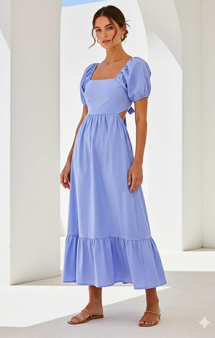 Dallas  Tie-Back Midi Dress