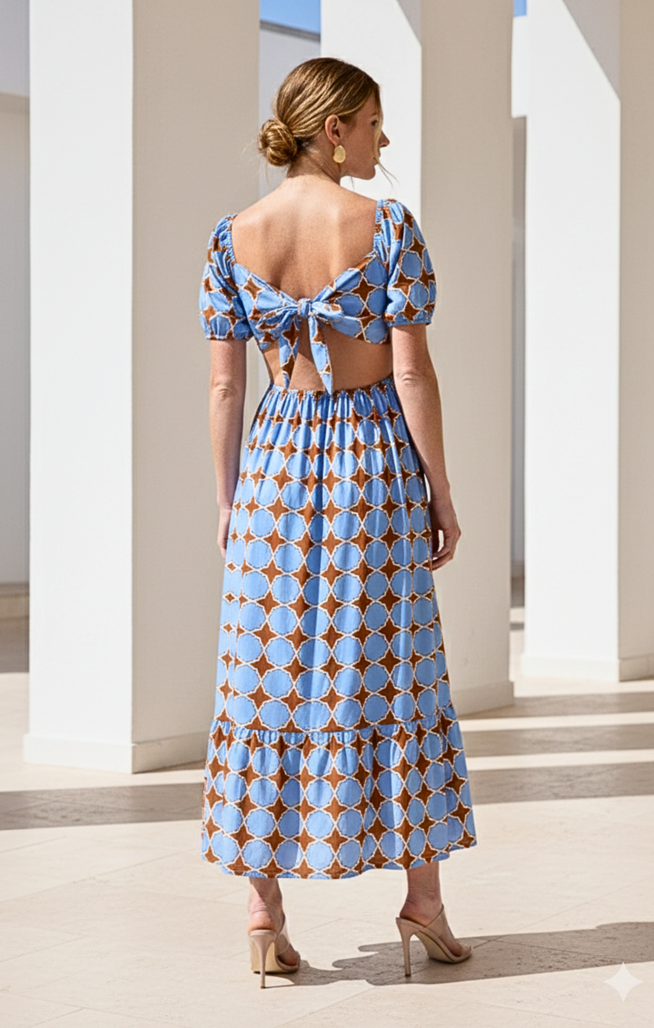 Dallas  Tie-Back Midi Dress