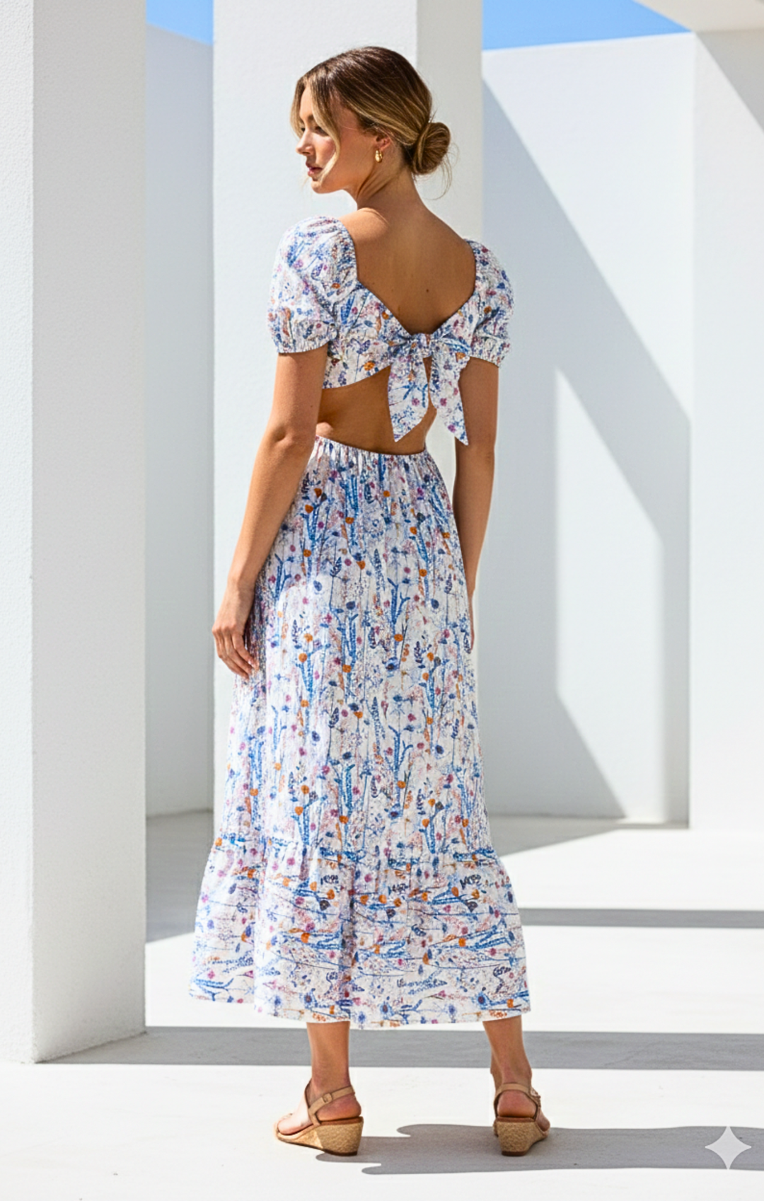 Dallas  Tie-Back Midi Dress