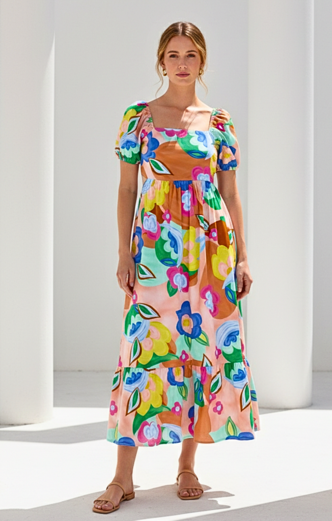 Dallas  Tie-Back Midi Dress