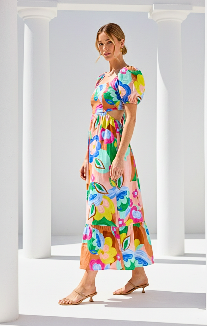 Dallas  Tie-Back Midi Dress