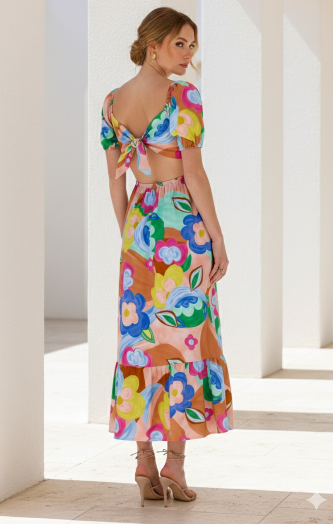 Dallas  Tie-Back Midi Dress