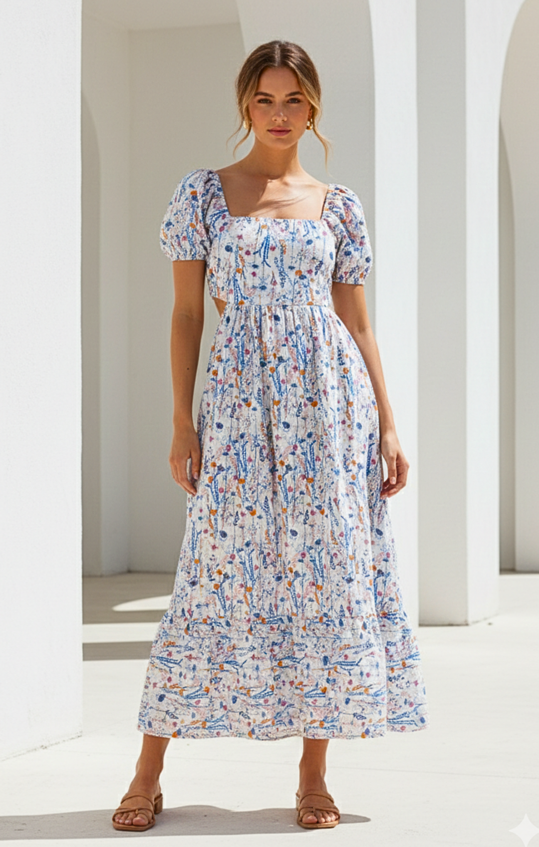 Dallas  Tie-Back Midi Dress