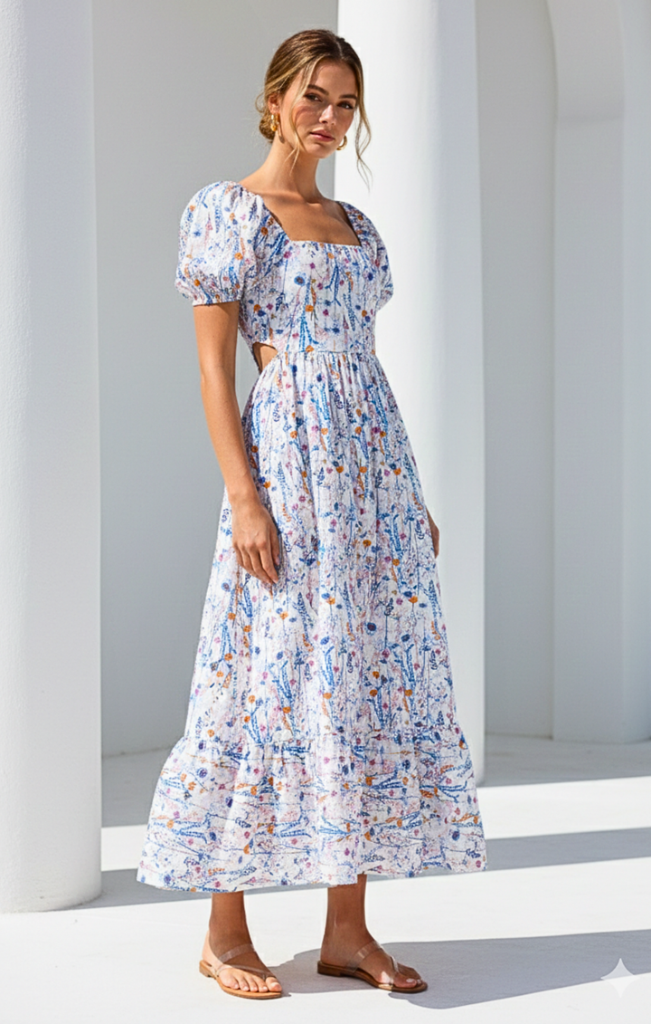 Dallas  Tie-Back Midi Dress