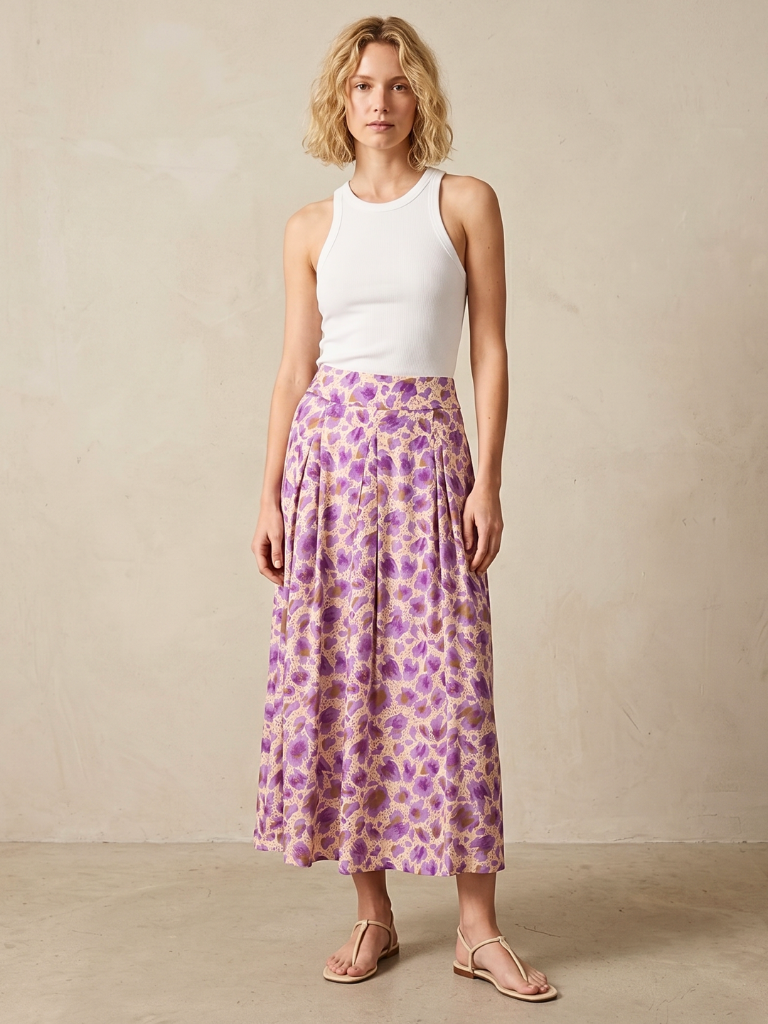 DIAZ  MIDI SATIN SKIRT