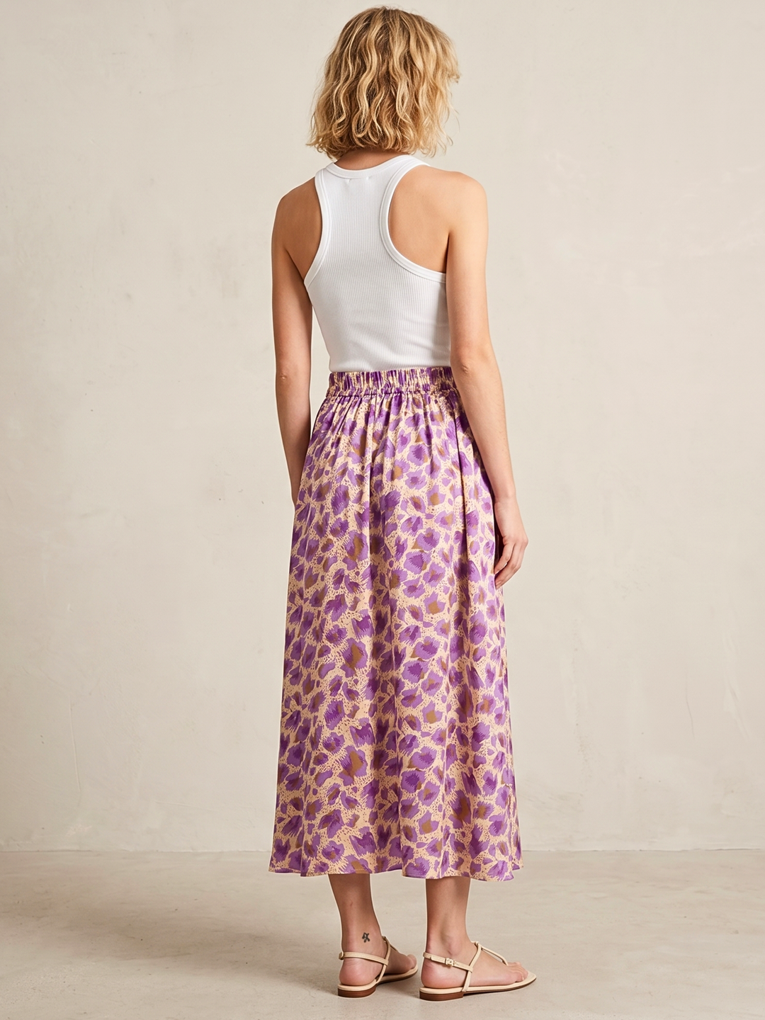 DIAZ  MIDI SATIN SKIRT
