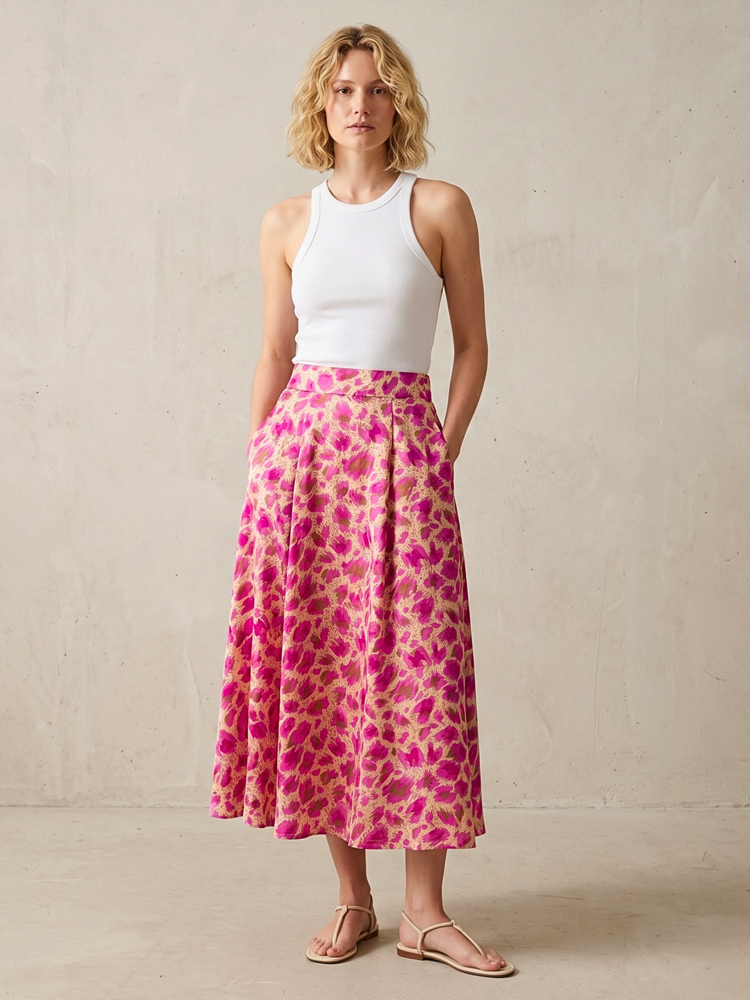 DIAZ  MIDI SATIN SKIRT