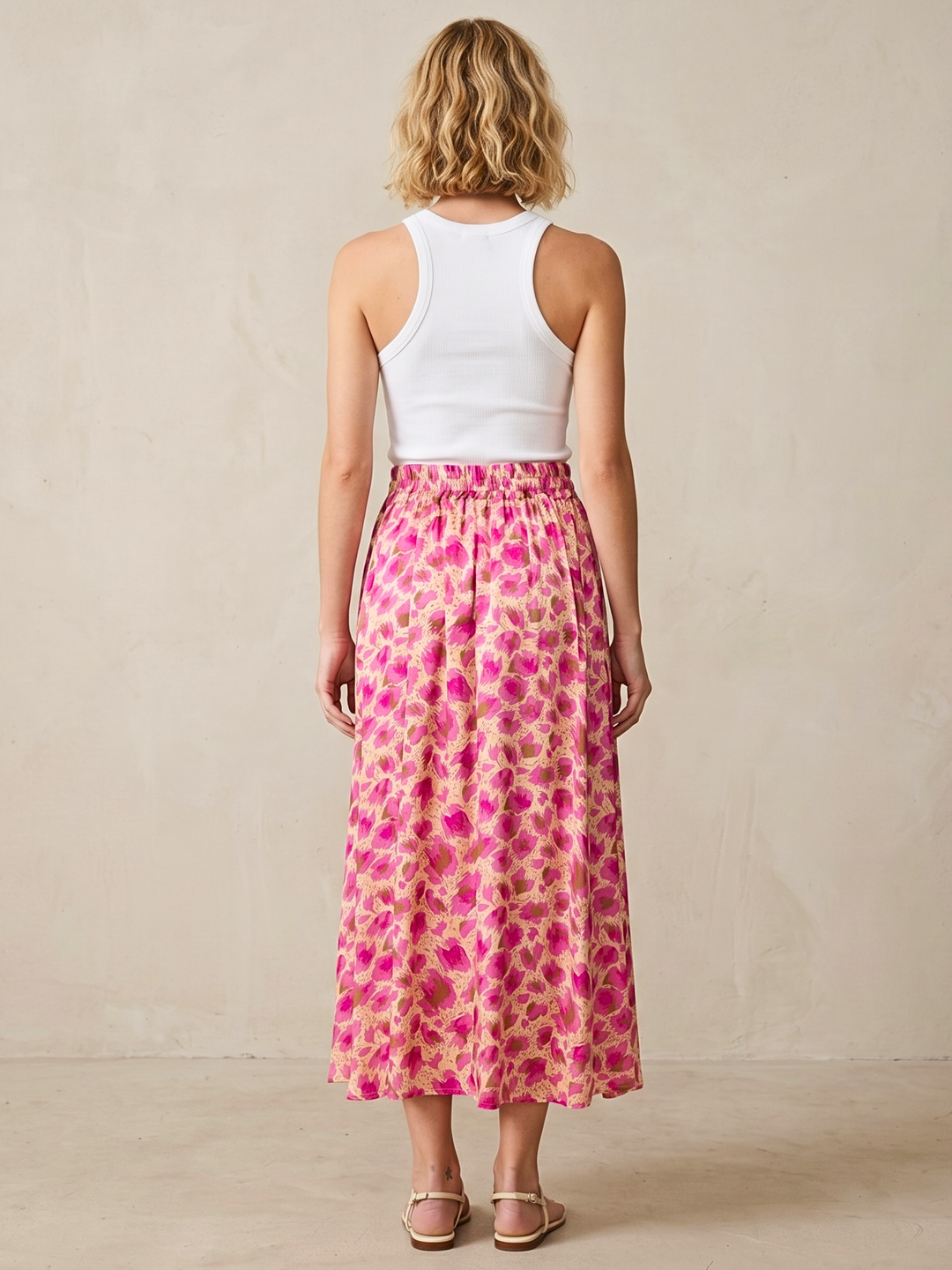 DIAZ  MIDI SATIN SKIRT