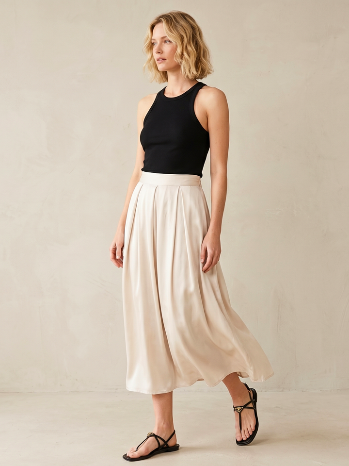 DIAZ  MIDI SATIN SKIRT