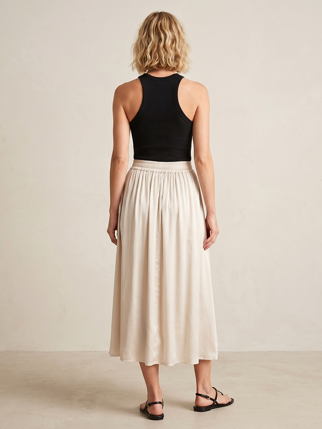 DIAZ  MIDI SATIN SKIRT